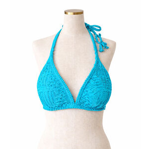 Women’s Coco Reef Bikini Top with Crochet Accenting–Aquamarine–Size 32/34C–NWT